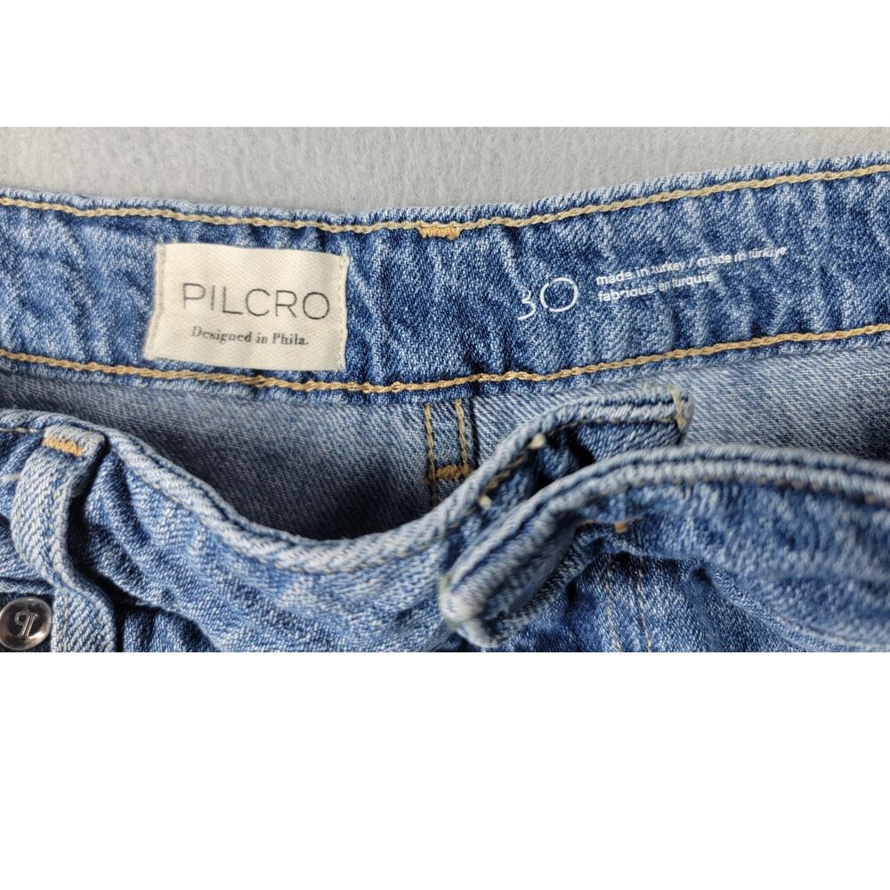 Pilcro Solene High Rise Wide Leg Ruffle Flare Jeans Women’s 30 Anthropologie - Picture 5 of 9